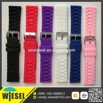 xiamen wiesel OEM Latest technology custom color rubber silicone wrist watch strap band belts